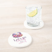 Laten we gaan Meiden Roze Laatste Disco Jonggezell Zandsteen Onderzetter (Zijkant)