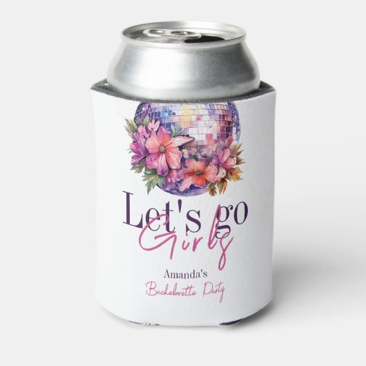 Laten we gaan Meiden Roze Laatste Disco Meidenavon Blikjeskoeler (Blikje Achterkant)