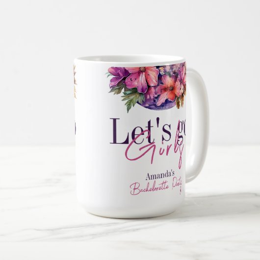 Laten we gaan Meiden Roze Laatste Disco Meidenavon Koffiemok (Voorkant rechts)