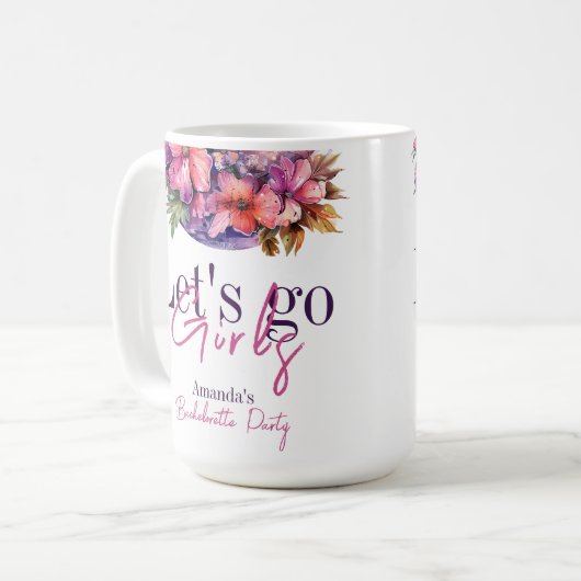 Laten we gaan Meiden Roze Laatste Disco Meidenavon Koffiemok (Voorkant links)