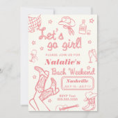 Laten we gaan meisje Nashville vrijgezellen uitje Kaart (Voorkant)