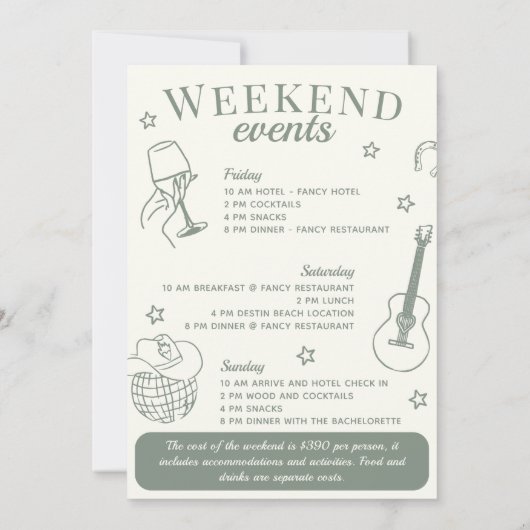 Laten we gaan meisje Nashville vrijgezellen uitsta Kaart (Achterkant)