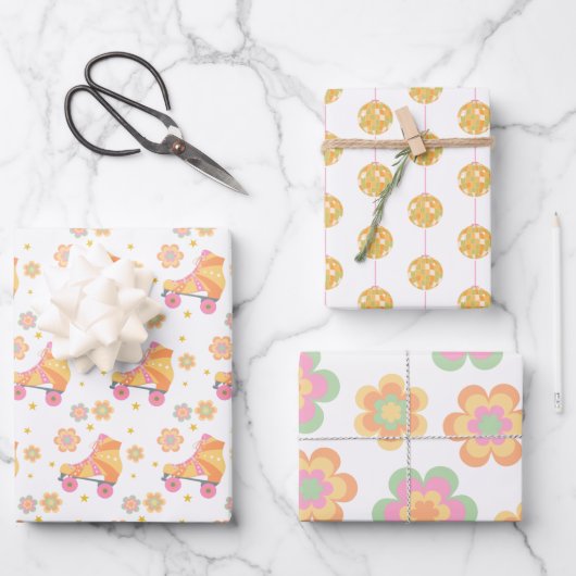 Laten we gaan, meisje Roller Skate verjaardagsfees Inpakpapier Vel (Voorkant)