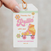Laten we gaan meisje roller skate verjaardagsfeest cadeaulabel