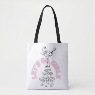 Laten we Gaan Meisjes Bachelorette Design   Bruid Tote Bag