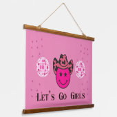 Laten we gaan meisjes Bachelorette Party Decor Hangend Wandkleed (Gebogen)