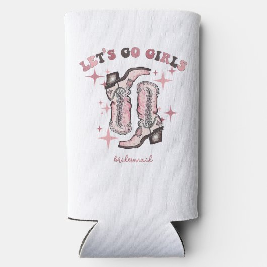 Laten we gaan meisjes Bachelorette Party Favor Seltzer Blikjeskoeler (Achterkant)