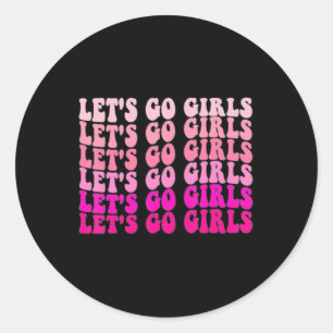 Laten we gaan Meisjes Bachelorette Trip Retro Brui Ronde Sticker