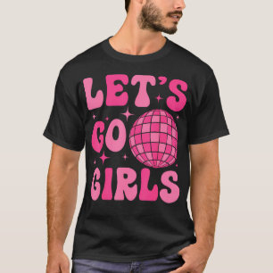 Laten we gaan Meisjes Bruid Squad Groovy Disco Vri T-shirt