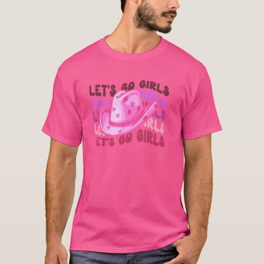 Laten we gaan Meisjes Cowgirl Bachelorette Party T T-shirt (Voorkant)