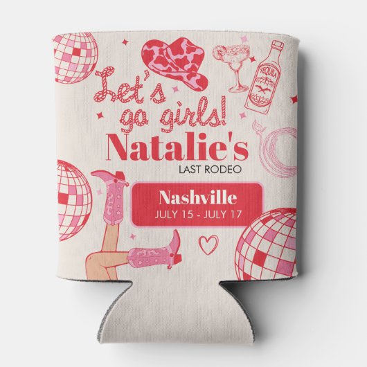 Laten we gaan meisjes cowgirl laatste rodeo vrijge blikjeskoeler (Achterkant)