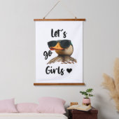 Laten we gaan meisjes hart grappige eend dragen zo hangend wandkleed (Slaapkamer)