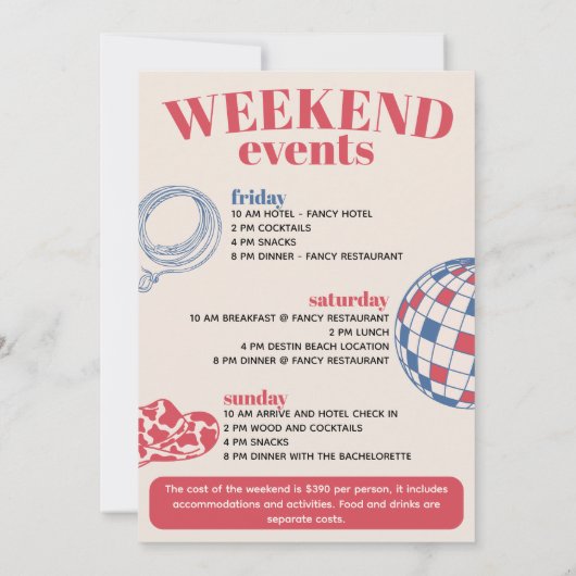 Laten we gaan meisjes Nashville Bachelorette Route Kaart (Achterkant)