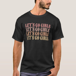 Laten we gaan Meisjes Retro Meisjesfeest Bruid Bru T-shirt