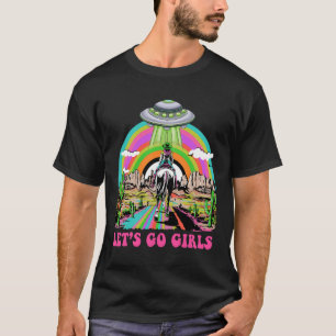 Laten we gaan Meisjes Retro Space Desert Cowgirl B T-shirt