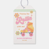 Laten we gaan meisjes roller skate verjaardagsfees cadeaulabel (Achterkant)