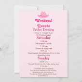 Laten we gaan meisjes roze cowgirl vrijgezellenfee kaart (Achterkant)