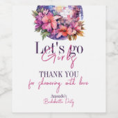 Laten we gaan meisjes roze laatste disco vrijgezel wijn etiket (Enkel label)