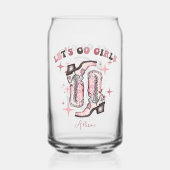 Laten we gaan meisjes vrijgezellenfeest blikvorm glas (Achterkant)