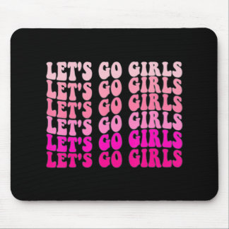 Laten we gaan Meisjes vrijgezellenreis Retro Bruid Muismat