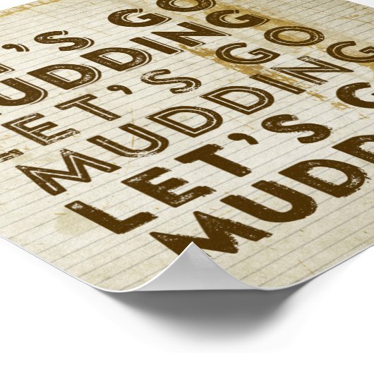 Laten we gaan Mudding Poster (Hoek)
