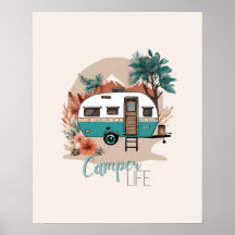 Laten we gaan op een avontuur Boho camper print