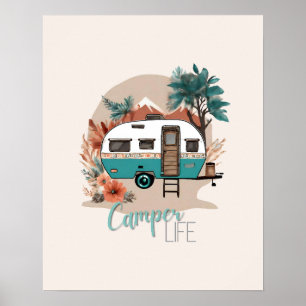 Laten we gaan op een avontuur Boho camper print