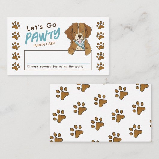 Laten we gaan Pawty Potty Training Rewards Punch K Visitekaartje (Voorkant / Achterkant)