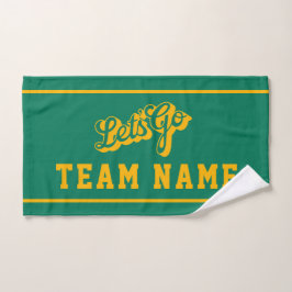Laten we gaan Persoonlijk Team Rally Groen en Goud Handdoek