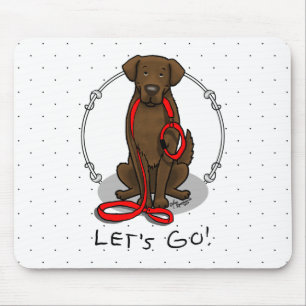 Laten we gaan! Platte Retriever Hond (lever) Muismat