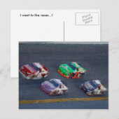 Laten we gaan racen!! briefkaart (Voorkant / Achterkant)