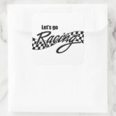 Laten we gaan racen vierkante sticker (Tas)