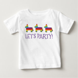 Laten we gaan. Rainbow Baby Birthday Fiesta Piñata