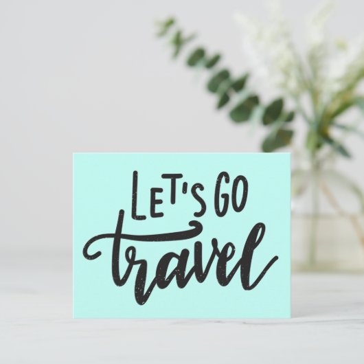 Laten we gaan reizen briefkaart (Staand voorkant)
