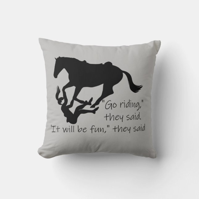 Laten we gaan Riding Horses Funny Quote Kussen (Voorkant)