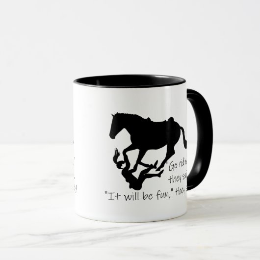 Laten we gaan Riding Horses Funny Quote Mok (Voorkant rechts)