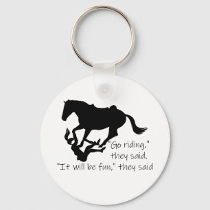 Laten we gaan Riding Horses Funny Quote Sleutelhanger