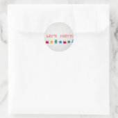 Laten we gaan. ronde sticker (Tas)