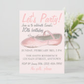 Laten we gaan. Roze dance Ballerina Ballet Slipper Kaart (Staand voorkant)