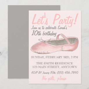 Laten we gaan. Roze dance Ballerina Ballet Slipper Kaart