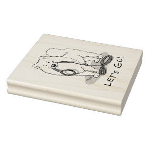 Laten we gaan! Samoyed & leash Rubberstempel