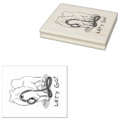 Laten we gaan! Samoyed & leash Rubberstempel (Gestempeld)