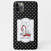 Laten we gaan! Samoyed w red leash Funny Case-Mate iPhone Case (Achterkant)