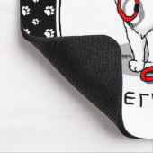 Laten we gaan! Samoyed w red leash Funny Muismat (Hoek)