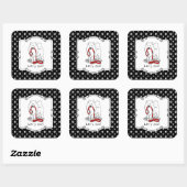 Laten we gaan! Samoyed w red leash Funny Vierkante Sticker (Vel)