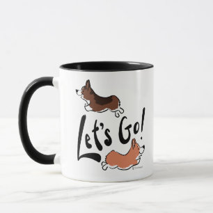 Laten we gaan Schattigee Corgi Fun Dog Motivatie M Mok