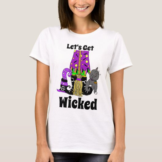 Laten we gaan schoppen | Witch's Broom T-shirt (Voorkant)