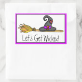 Laten we gaan schoppen | Witchy Halloween Rechthoekige Sticker (Tas)