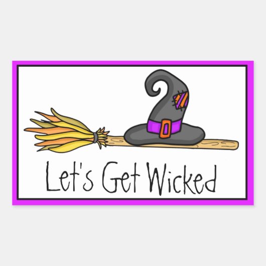 Laten we gaan schoppen | Witchy Halloween Rechthoekige Sticker (Voorkant)