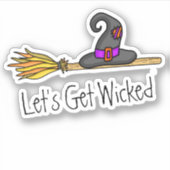 Laten we gaan schoppen | Witchy Halloween Sticker (Voorkant)